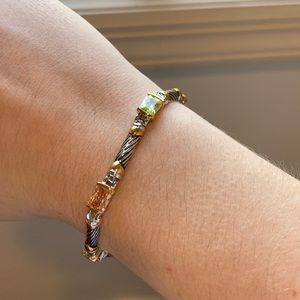 Cable gemstone bracelet David Yurman Style